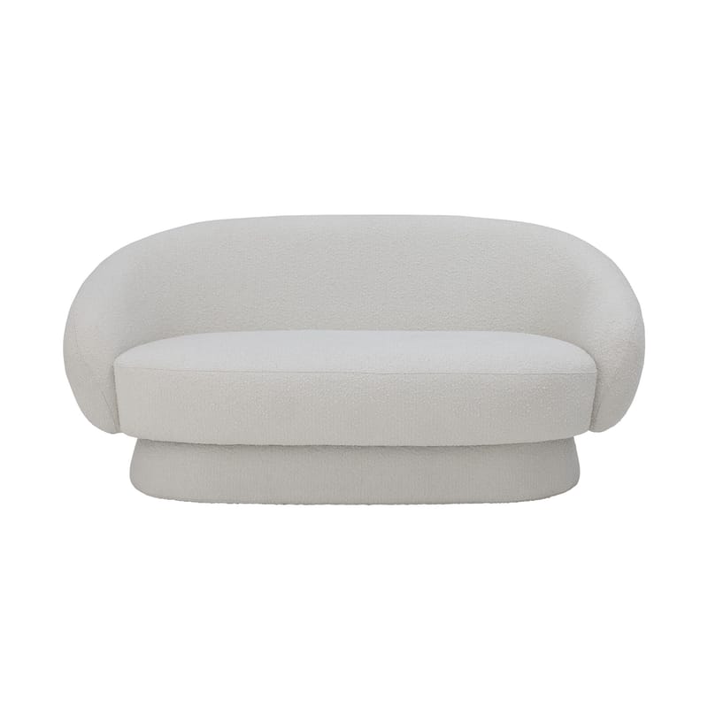 Furniture - Sofas - Ted Straight sofa textile white / Bouclé fabric - l 160 cm - Bloomingville - White - Fabric, Metal, Pine, Plywood