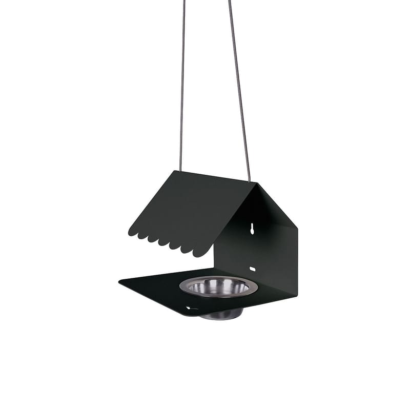 Accessories - Bird Feeder & Pet Accessories - Picoti Bird feeding tray metal grey black / Metal - to hang or screw in - Fermob - Anthracite - Steel