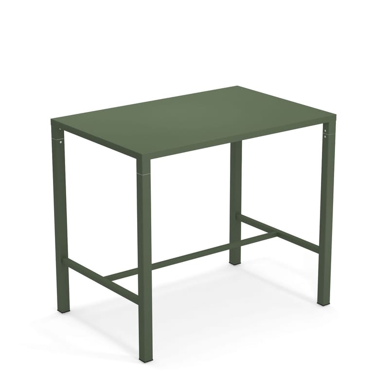Furniture - High Tables - Nova High table metal green / 120 x 80 cm x H 105 cm - Steel - Emu - Military green - Varnished steel