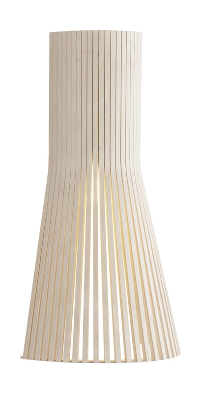 Lighting - Wall Lights - Secto S Wall light with plug natural wood / H 45 cm - Secto Design - Natural birch - Birch slats