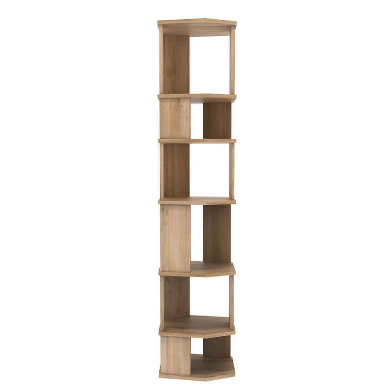 Furniture - Bookcases & Bookshelves - Stairs Bookcase natural wood / Column - Solid oak / L 46 cm x H 204 cm - Ethnicraft - Oak - Solid oak