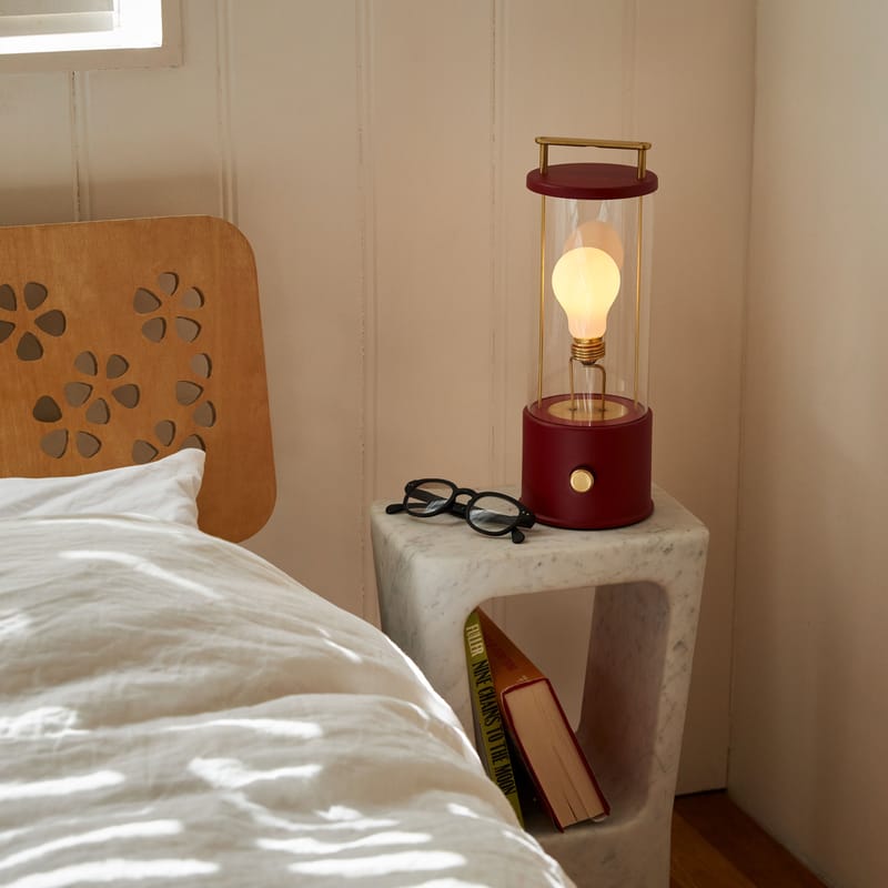 Lampe de table LED USB rechargeable en aluminium verre pour chambre
