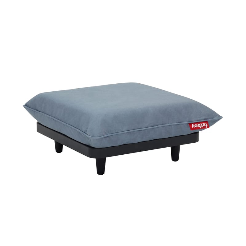 Furniture - Poufs & Floor Cushions - Paletti Pouf textile blue / 90 x 90 cm - Fatboy - Storm Blue - Olefin fabric, Polyester foam, Recycle polyethylene