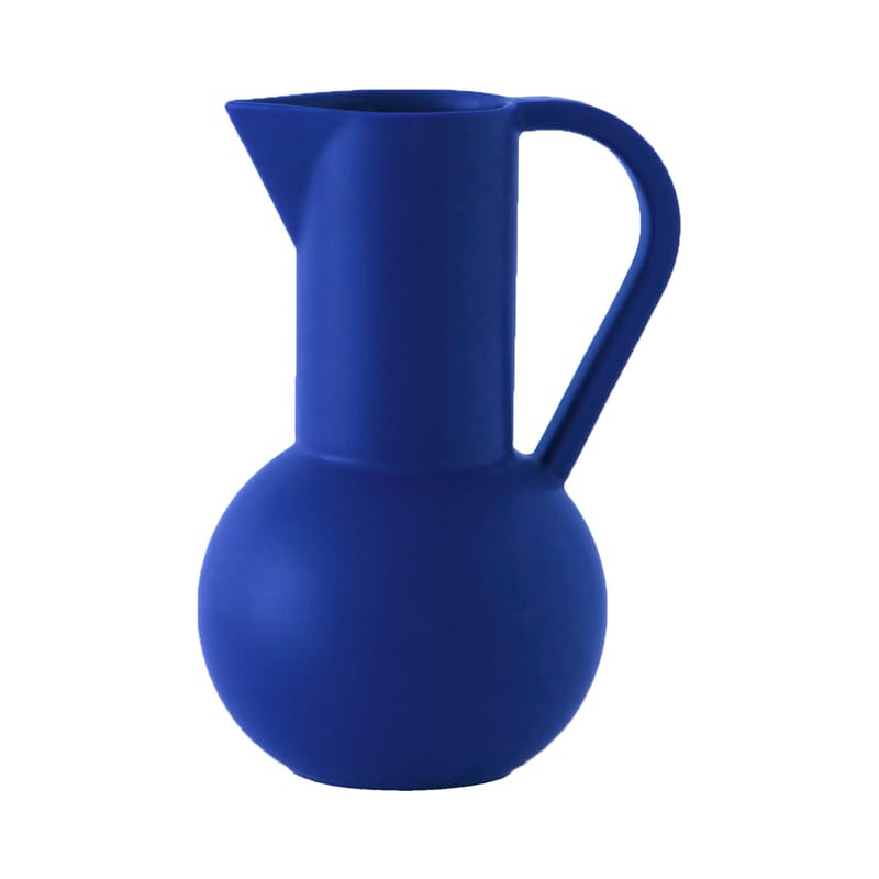 Tableware - Water Carafes & Wine Decanters - Strøm Large Carafe ceramic blue / H 28 cm - Handmade ceramic - raawii - Horizon blue - Ceramic