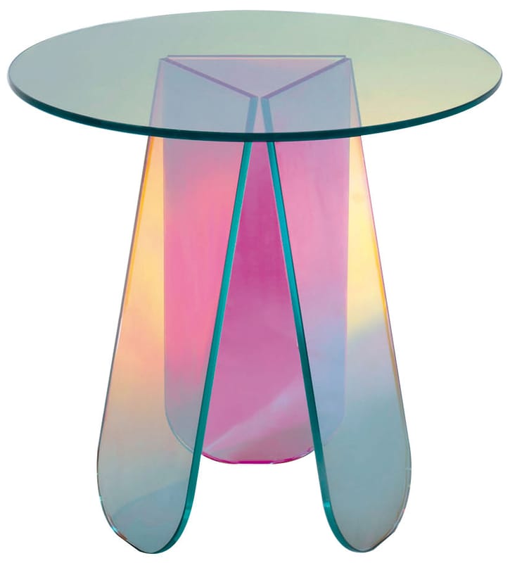 Mobilier - Tables basses - Table basse Shimmer verre multicolore / Ø 65 x H 50 cm - Patricia Urquiola, 2014 - Glas Italia - Ø 65 / Multicolore - Verre