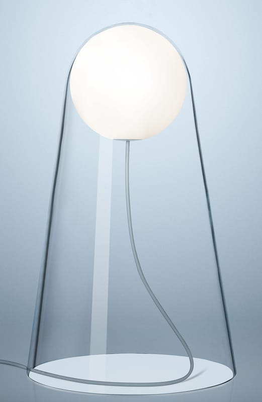 Leuchten - Tischleuchten - Tischleuchte Satellight LED glas weiß transparent LED / mundgeblasenes Glas - Foscarini - Transparent / Kugel weiß - mundgeblasenes Glas