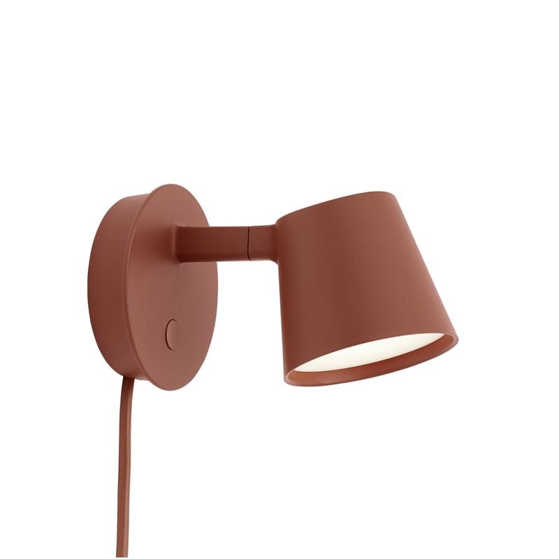 Lighting - Wall Lights - Tip LED Wall light with plug metal brown / Adjustable - Dimmer - Muuto - Copper brown - Aluminium