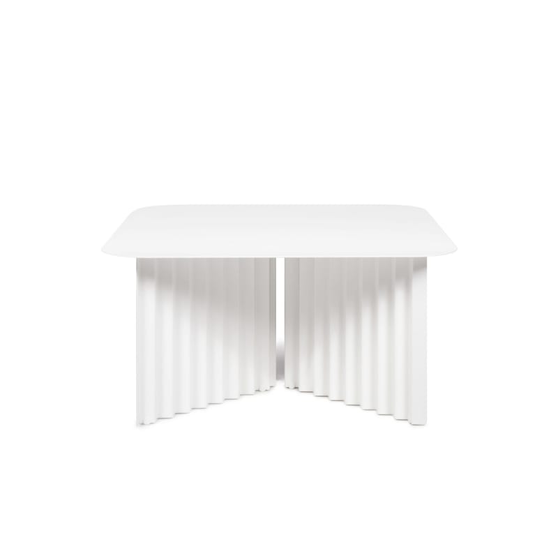 Furniture - Coffee Tables - Plec Medium Coffee table metal white / Steel - 70 x 70 x H 35 cm - RS BARCELONA - White - Steel