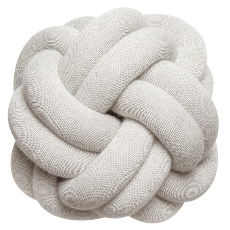 Decoration - Children\'s Home Accessories - Knot Cushion textile white beige / Handmade - 30 x 30 cm - Design House Stockholm - Cream - Acrylic, Wool