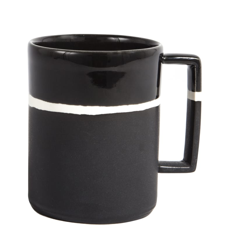 Tableware - Coffee Mugs & Tea Cups - Sicilia Mug ceramic black - Maison Sarah Lavoine - Black radish - Painted enameled stoneware