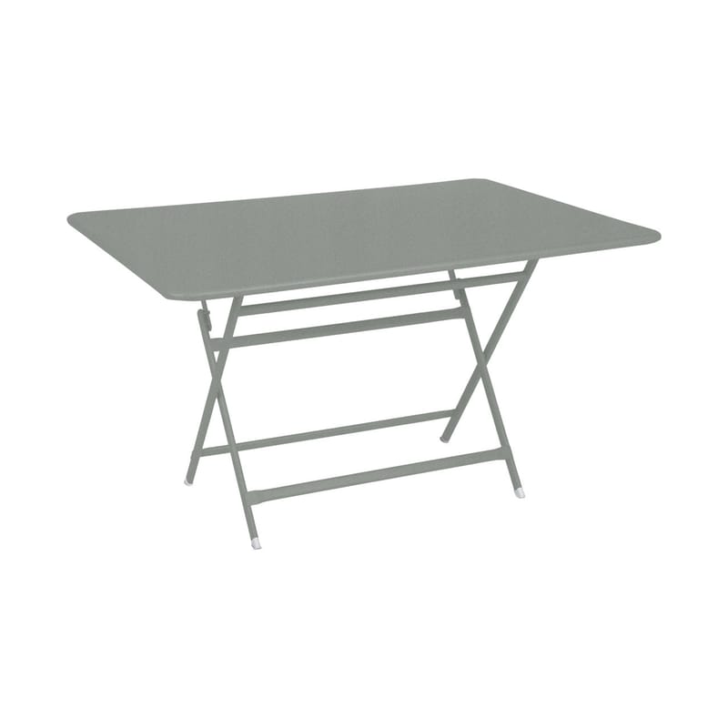 Outdoor - Garden Tables - Caractère Foldable table metal grey / 128 x 90 cm - 6 people / Metal - Fermob - Lapilli grey - Steel