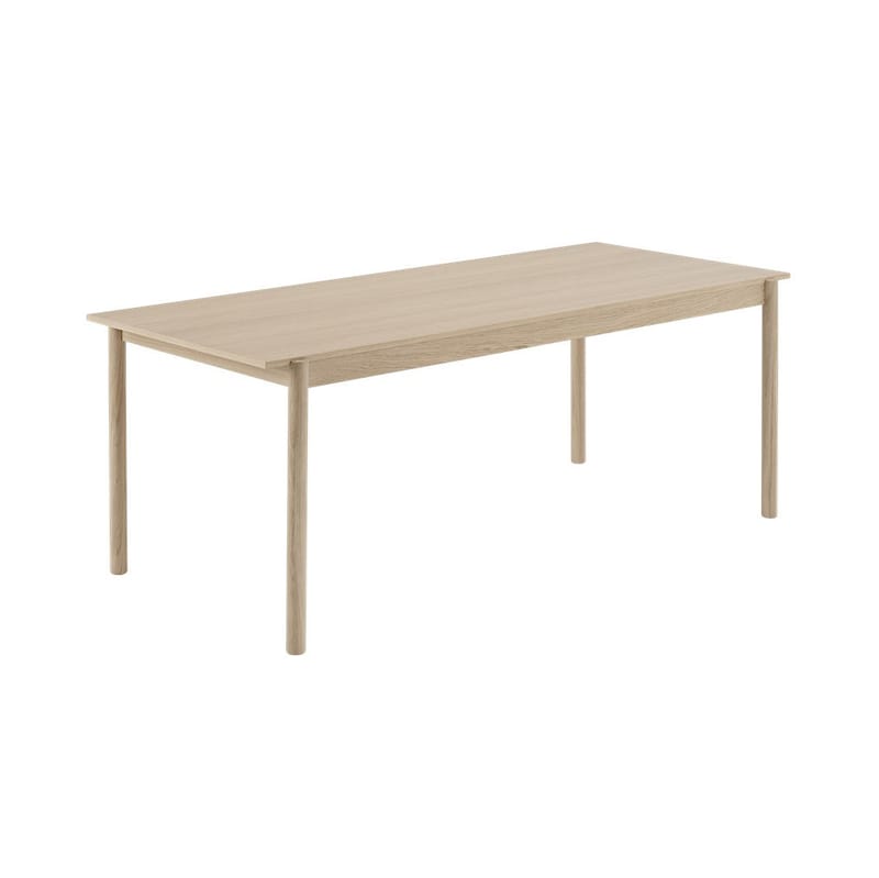Mobilier - Bureaux - Table rectangulaire Linear WOOD bois naturel / 200 x 90 cm - Muuto - Chêne / 200 x 90 cm - Chêne massif, Contreplaqué de chêne