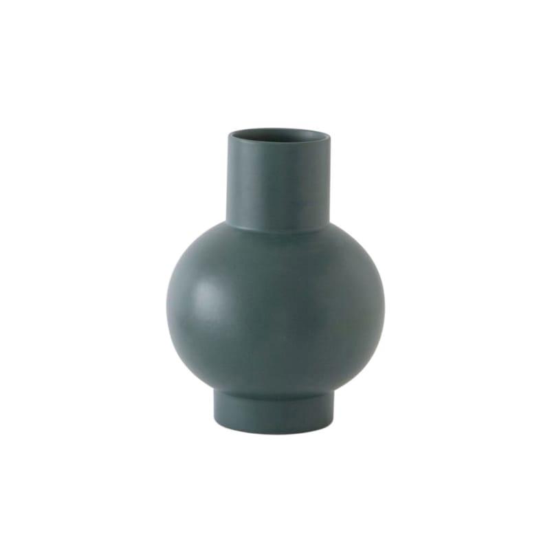 Decoration - Vases - Strøm Small Vase ceramic green / H 16 cm - Handmade ceramic - raawii - Gables green - Ceramic