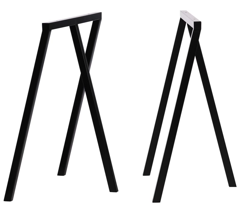Möbel - Büromöbel - Bock-Paar Loop metall schwarz - Hay - Schwarz - lackierter Stahl