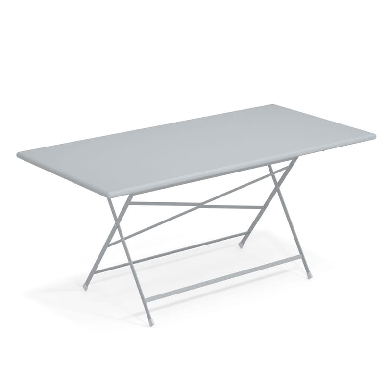 Outdoor - Garden Tables - Arc en Ciel Foldable table metal grey / 160 x 80 cm - Steel - Emu - Cloud grey - Varnished steel