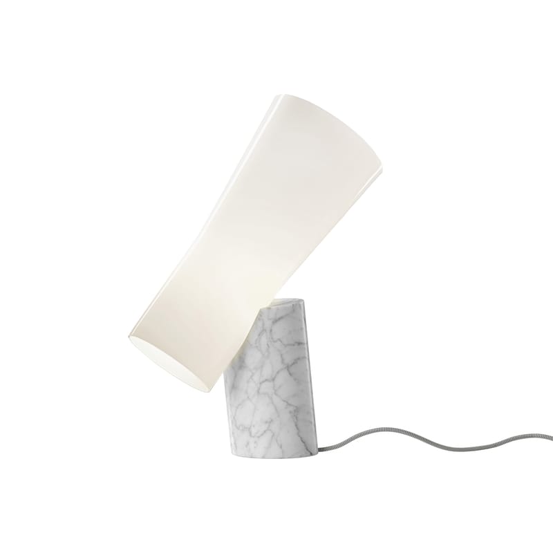 Luminaire - Lampes de table - Lampe de table Nile verre pierre blanc / Marbre - H 55 cm - Foscarini - Blanc - Marbre, Verre