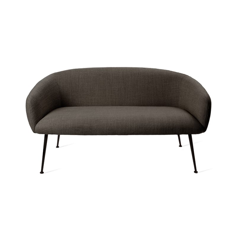 Furniture - Sofas - Buddy Straight sofa textile grey / L 134 cm - Fabric - Pols Potten - Dark grey - HR foam, Metal, Polyester fabric