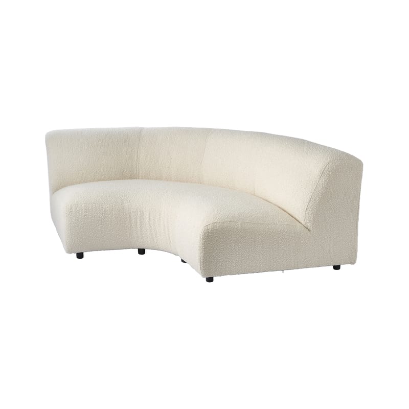 Furniture - Sofas - A-Round-U Modular sofa textile beige / Quarter-circle module L 167 cm - Bouclé - Pols Potten - Cream (bouclé fabric) - Laminated wood, Polyurethane foam, Ressorts Nosag, Terrycloth