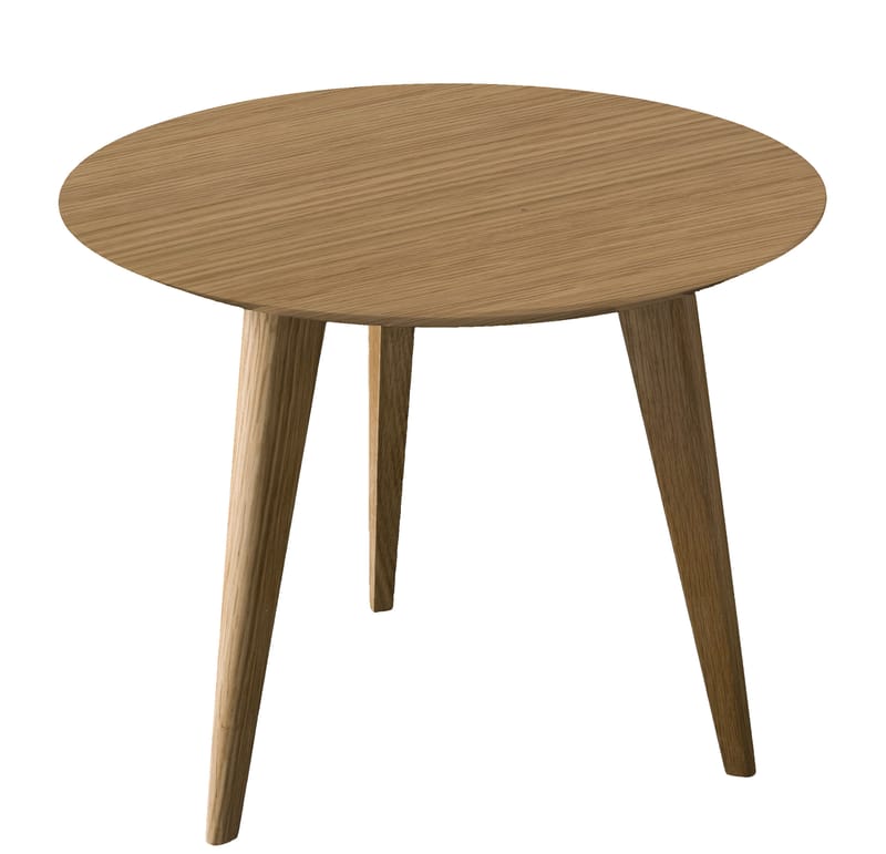 Furniture - Coffee Tables - Lalinde Ronde Small Coffee table natural wood - Sentou Edition - Oak / wood legs - MDF, Varnished oak