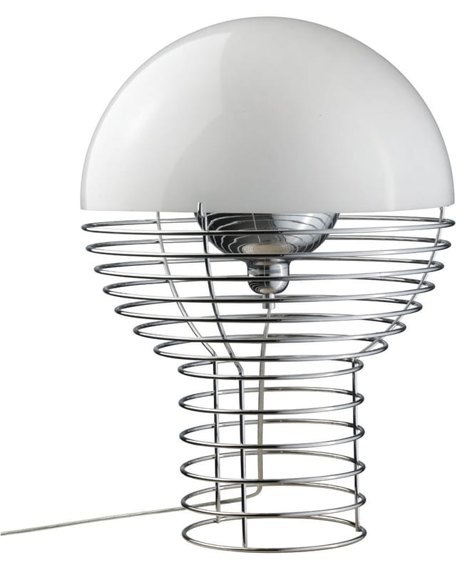 Luminaire - Lampes de table - Lampe de table Wire   / H 54 cm - Panton 1972 - Verpan - H 54 cm - Blanc - Métal, Polycarbonate