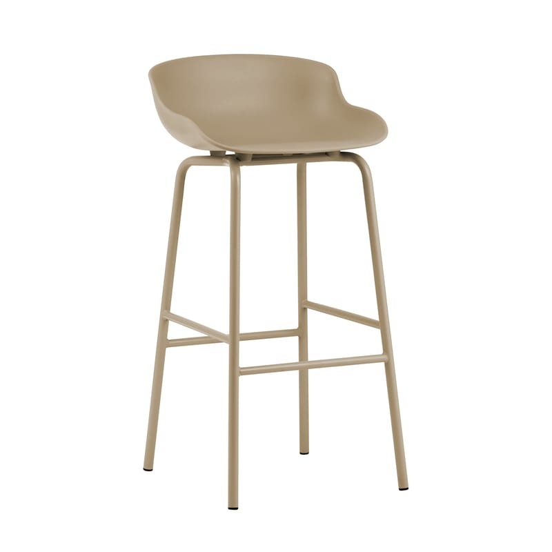 Furniture - Bar Stools - Hyg High stool plastic material beige / H 75 cm - Polypropylene - Normann Copenhagen - Sand - Polypropylene, Steel