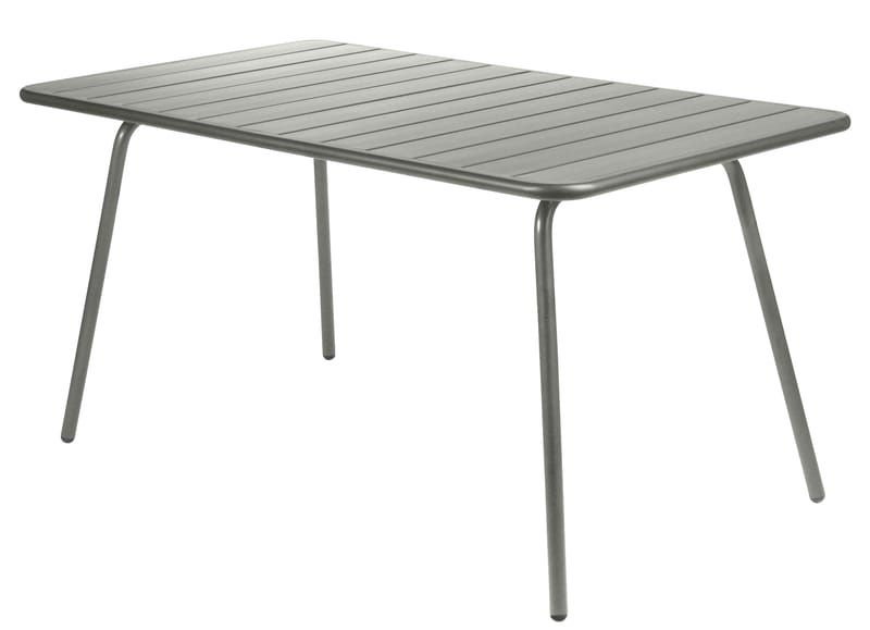 Outdoor - Garden Tables - Luxembourg Rectangular table metal green grey L 143 cm - Fermob - Rosemary - Lacquered aluminium