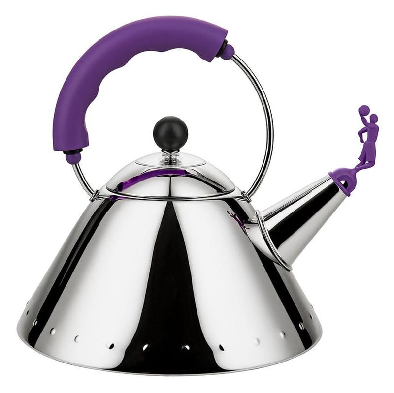 Tableware - Kettles & Teapots - 3909 Kettle metal purple / (1986) - All hobs including induction / 2 Litres - Alessi - Multicoloured - Plastic, Stainless steel