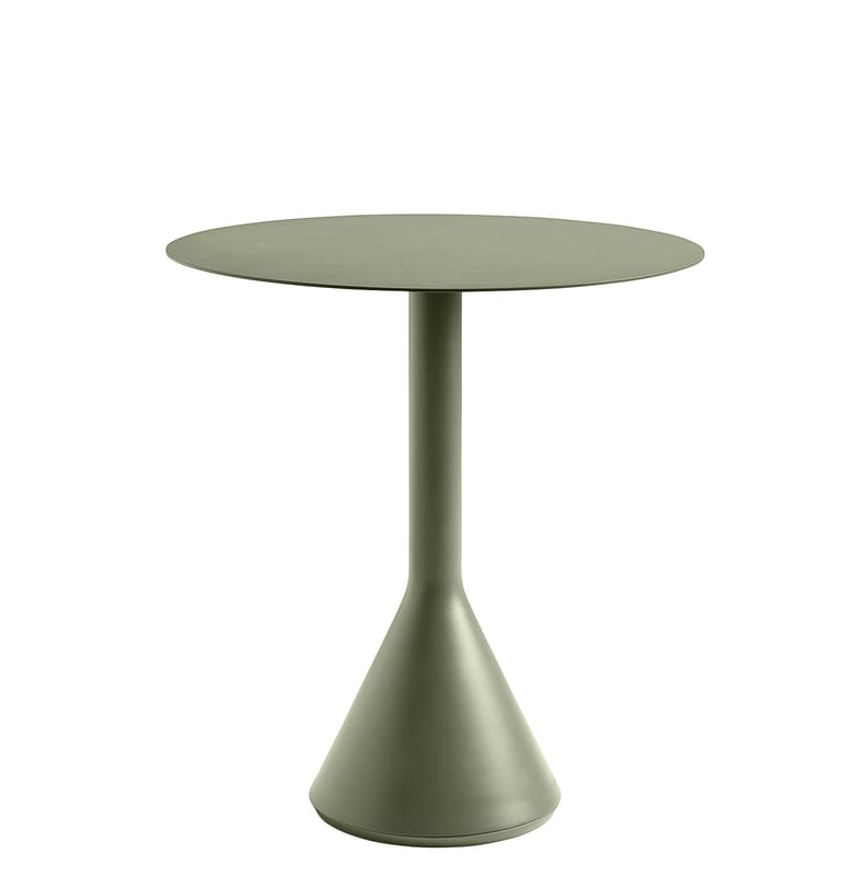 Jardin - Tables de jardin - Table ronde Palissade Cone métal vert / Ø 70 - Bouroullec, 2016 - Hay - Vert olive - Acier laqué époxy, Béton teinté