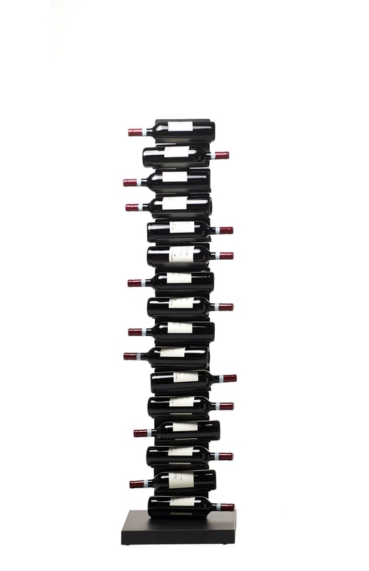 Tableware - Around wine - Ptolomeo Vino Bottle holder metal black / Sur socle - H 155 cm - Opinion Ciatti - Black - Lacquered metal