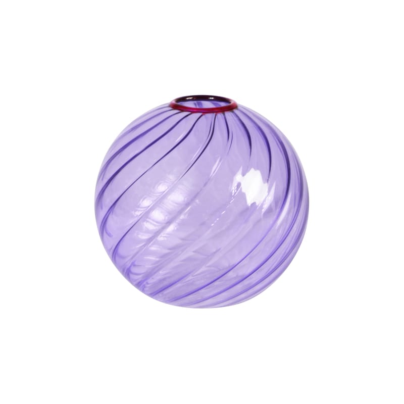 Decoration - Vases - Spiral Vase glass purple / Ø 13 cm - Glass - & klevering - Purple - Glass