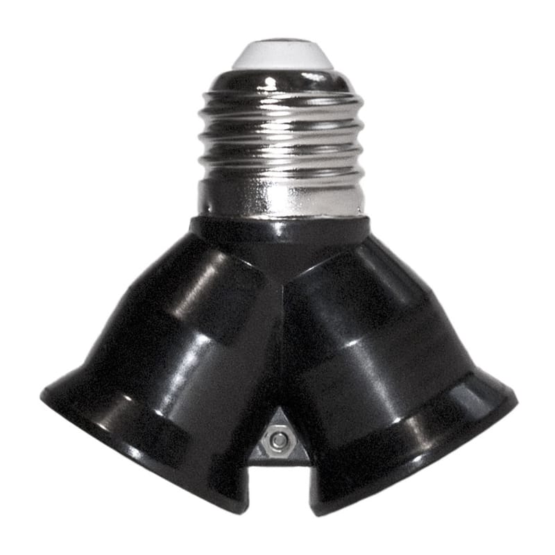 Luminaire - Ampoules et accessoires - Douille double Multisocket métal noir / A assembler - Culot E27 - Pop Corn - Noir - Bakélite