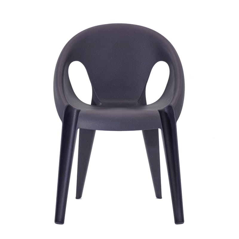 Furniture - Chairs - Bell Stackable armchair plastic material blue / By Konstantin Grcic / Recycled polypropylene - Eco-designed - Magis - Midnight blue - Recycled polypropylene