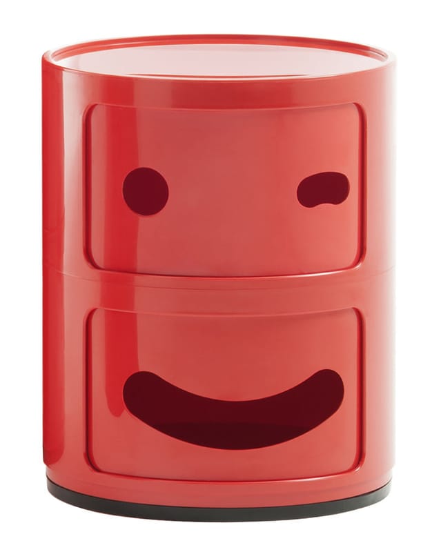 Möbel - Möbel für Kinder - Ablage Componibili Smile N°3 plastikmaterial rot / 2 Schubladen - H 40 cm - Kartell - N° 3 / rot - ABS