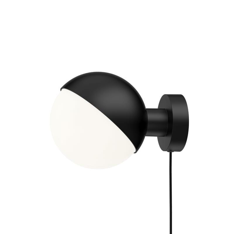 Luminaire - Appliques - Applique avec prise VL Studio métal verre noir / Orientable - Louis Poulsen - Noir - Aluminium, Verre