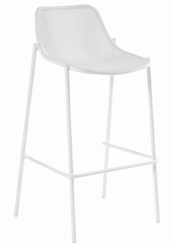 Mobilier - Tabourets de bar - Chaise de bar Round / H 78 cm - Emu - Blanc - Acier