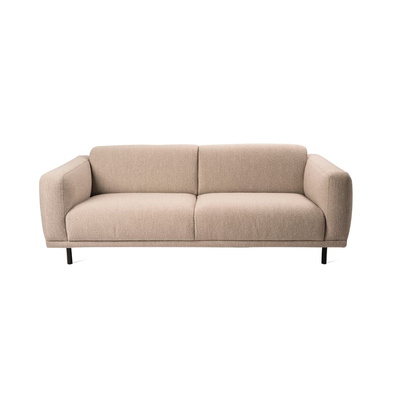 Furniture - Sofas - Teddy Straight sofa textile white beige / L 206 cm - Terry loop fabric - Pols Potten - Beige - HR foam, springs, Terry loop fabric, Wood