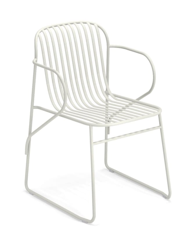 Mobilier - Chaises, fauteuils de salle à manger - Fauteuil empilable Riviera métal blanc - Emu - Blanc - Acier verni