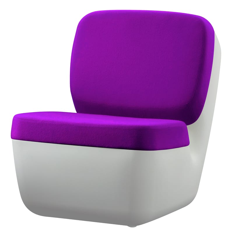 Furniture - Teen furniture - Nimrod Padded armchair plastic material textile white purple - Magis - White / Purple - Polythene, Wool
