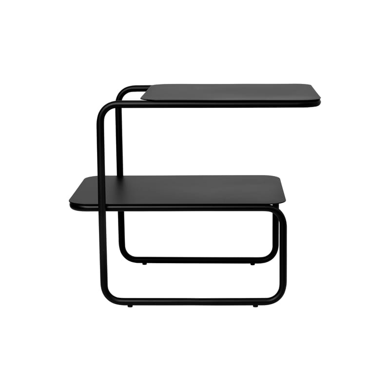Furniture - Coffee Tables - Level End table metal black / 55 x 35 cm - Metal - Ferm Living - Black - Powder-coated steel