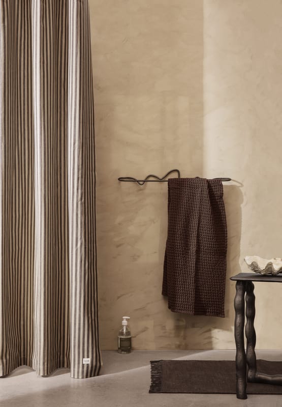 Tenda per doccia Chambray Striped di Ferm Living - nero beige
