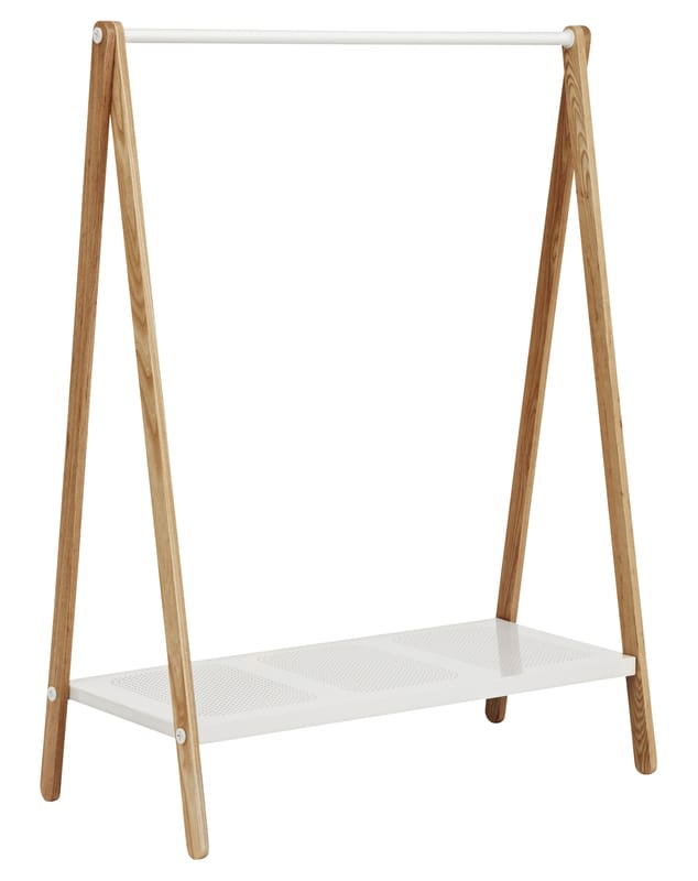 Mobilier - Portemanteaux, patères & portants - Portant Toj Large bois blanc / L 120 x H 160 cm - Normann Copenhagen - Blanc - Frêne, Métal