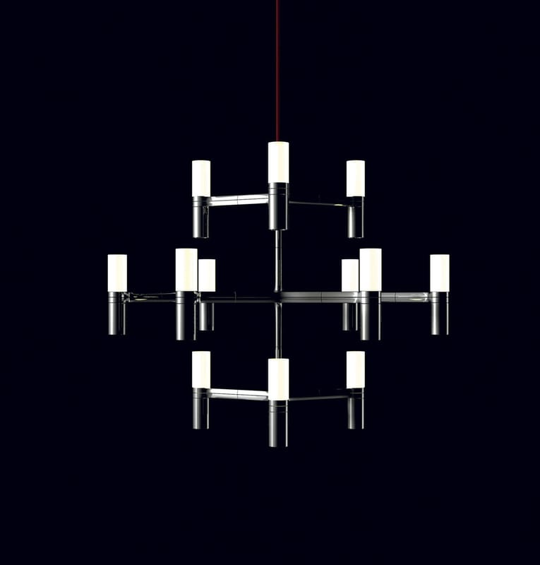 Luminaire - Suspensions - Suspension Crown Minor / Ø 77 cm - Nemo - Aluminium - Aluminium, Verre opalin