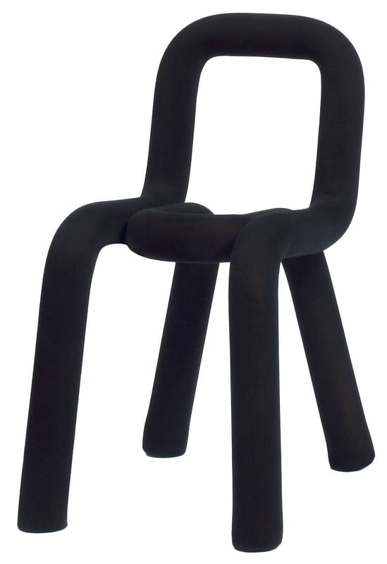 Mobilier - Chaises, fauteuils de salle à manger - Chaise rembourrée Bold / Big Game, 2009 - Moustache - Noir - Acier, Mousse, Tissu