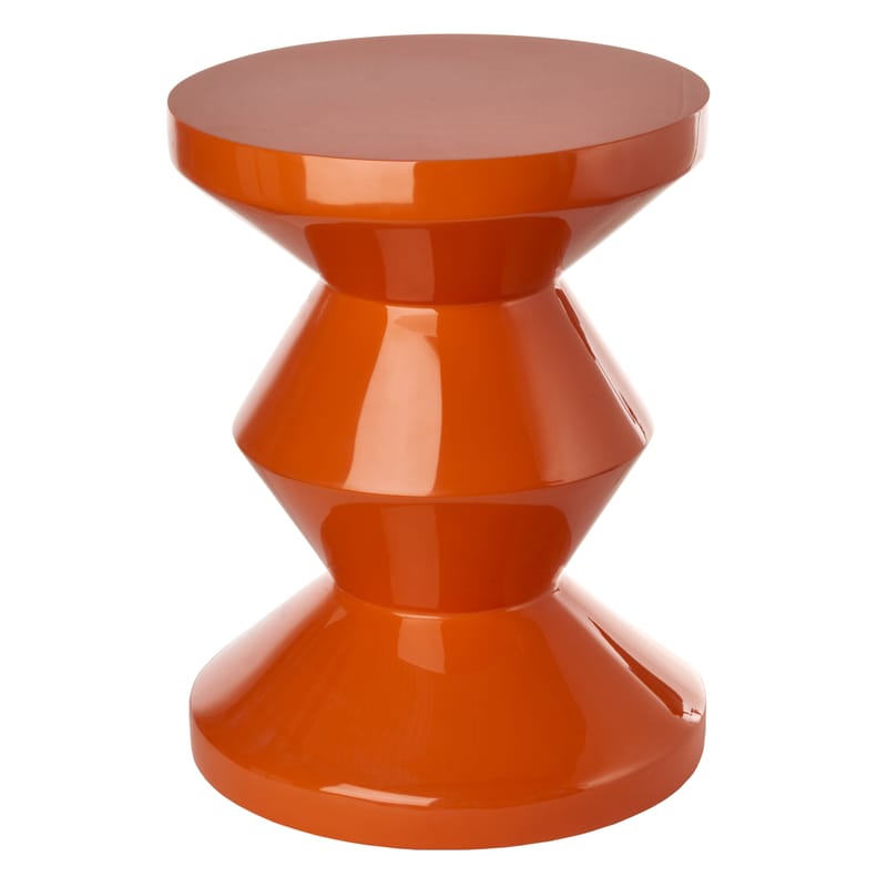 Furniture - Stools - Zig Zag Stool plastic material orange / Lacquered plastic - Pols Potten - Orange - Lacquered polyester