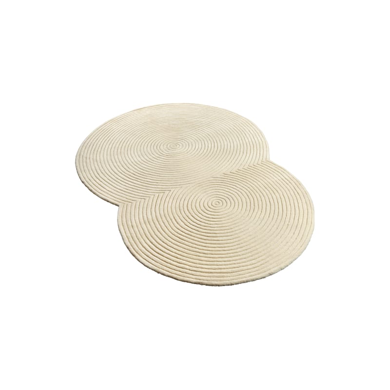 Décoration - Tapis - Tapis Zen Rounded  beige / 134 x 190 cm - Fait main - Bolia - Crème - Coton, Laine