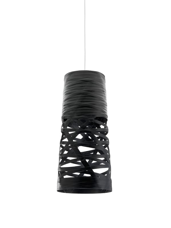 Luminaire - Suspensions - Suspension Tress Mini / Ø 20 cm x H 43 cm - Foscarini - Noir - Fibre de verre, Matériau composite