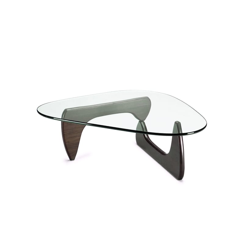 Furniture - Coffee Tables - Noguchi Coffee Table Coffee table glass natural wood / By Isamu Noguchi (1944) / 128 x 93 cm - Vitra - Walnut - Glass, Solid walnut