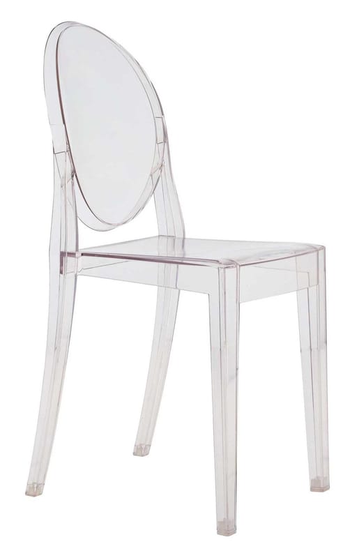 Mobilier - Chaises, fauteuils de salle à manger - Chaise empilable Victoria Ghost / Polycarbonate 2.0 - Kartell - Cristal - Polycarbonate 2.0