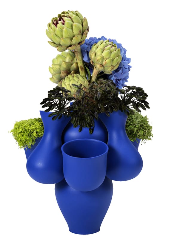 Dekoration - Vasen - Vase Qucha keramik blau / Ø 40 cm x H 40 cm - Keramik, handgefertigt - Moustache - Pacha / blau - emaillierte Keramik