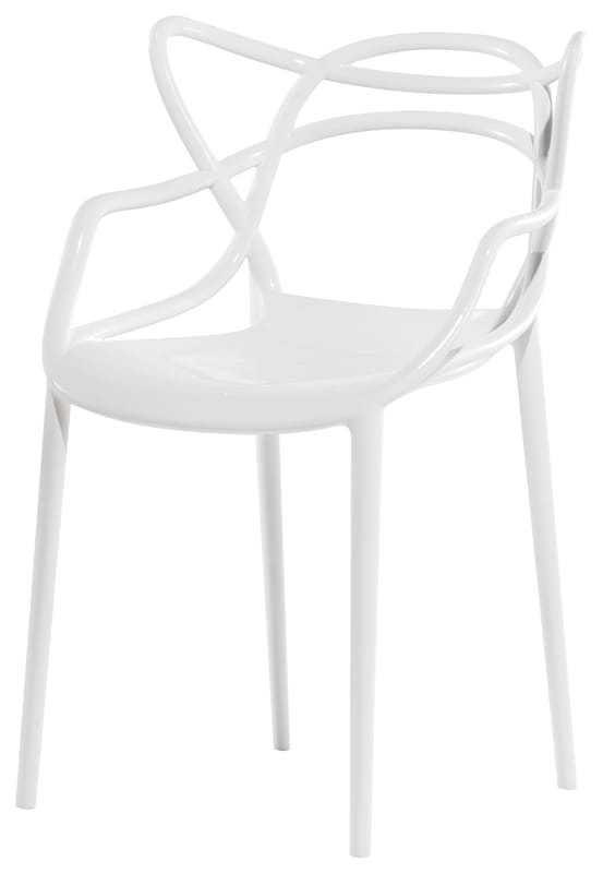 Furniture - Chairs - Masters Stacking chair plastic material white / Plastic - Kartell - White - Recycled thermoplastic technopolymer